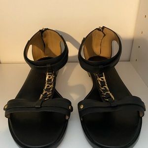 Black leather Salvatore Ferragamo sandals